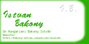 istvan bakony business card