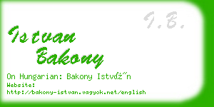istvan bakony business card